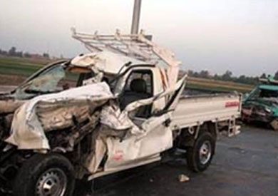 حادث إنقلاب سيارة ربع نقل