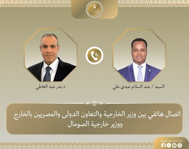 وزير الخارجية ونظيره الصومالي يبحثان سبل تعزيز العلاقات الثنائية والتطورات الإقليمية